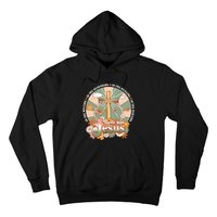 Groovy There Was Jesus Cross Christian Religious Hippie Hoodie