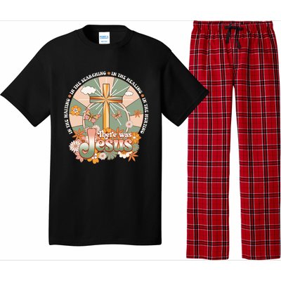 Groovy There Was Jesus Cross Christian Religious Hippie Pajama Set