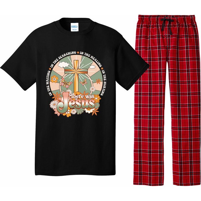 Groovy There Was Jesus Cross Christian Religious Hippie Pajama Set