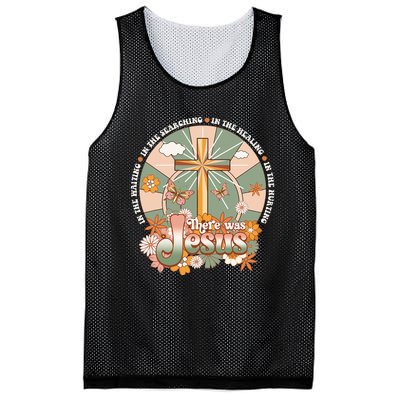 Groovy There Was Jesus Cross Christian Religious Hippie Mesh Reversible Basketball Jersey Tank