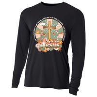 Groovy There Was Jesus Cross Christian Religious Hippie Cooling Performance Long Sleeve Crew