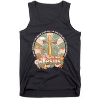 Groovy There Was Jesus Cross Christian Religious Hippie Tank Top