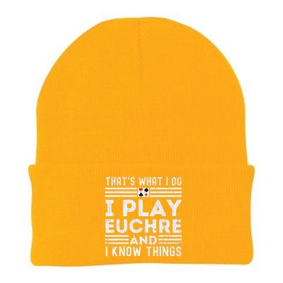 gamer Thats What i Do I Play Eucher And I Know Things Knit Cap Winter Beanie