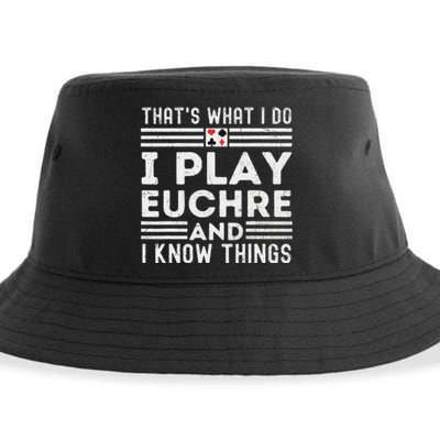 gamer Thats What i Do I Play Eucher And I Know Things Sustainable Bucket Hat