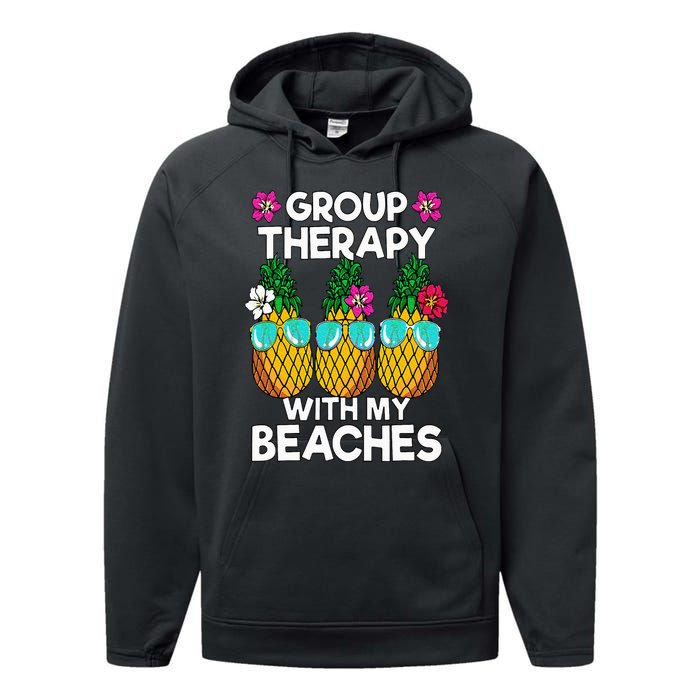 Group Therapy With My Beaches Pineapple Performance Fleece Hoodie