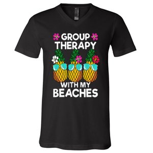 Group Therapy With My Beaches Pineapple V-Neck T-Shirt