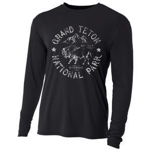 Grand Teton Wyoming Cowboy State Buffalo National Park Cooling Performance Long Sleeve Crew