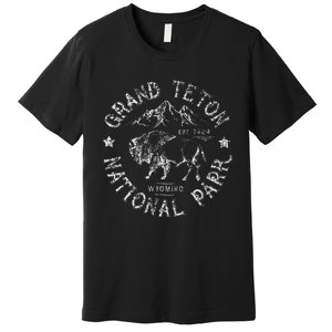 Grand Teton Wyoming Cowboy State Buffalo National Park Premium T-Shirt