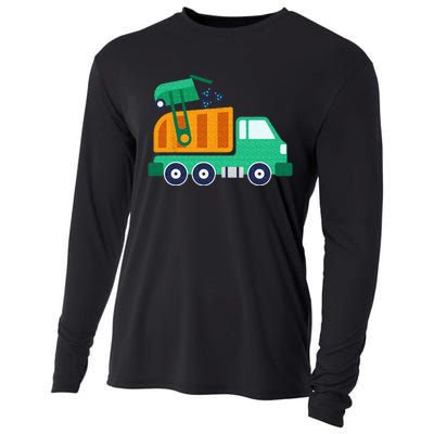 Garbage Truck Waste Recycle Trash Collector Earth Day Cooling Performance Long Sleeve Crew