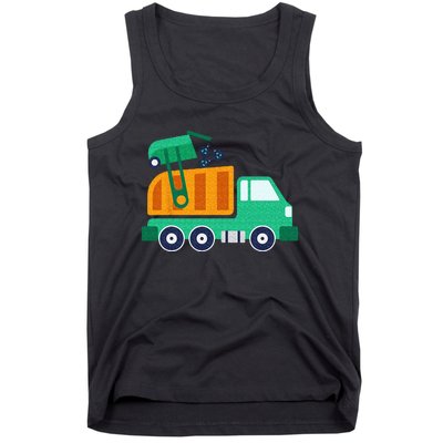 Garbage Truck Waste Recycle Trash Collector Earth Day Tank Top