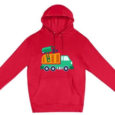 Garbage Truck Waste Recycle Trash Collector Earth Day Premium Pullover Hoodie