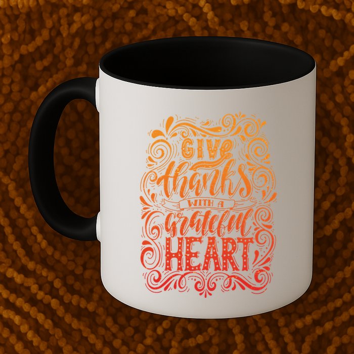 Give Thanks With A Grateful Heart Sign Mug