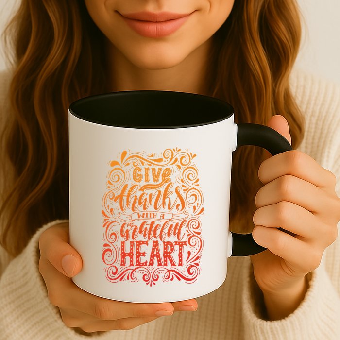 Give Thanks With A Grateful Heart Sign Mug