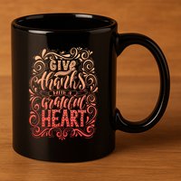 Give Thanks With A Grateful Heart Sign 11oz C Handle Ceramic Mug