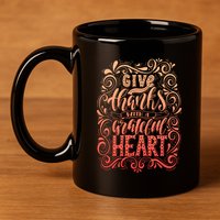 Give Thanks With A Grateful Heart Sign 11oz C Handle Ceramic Mug