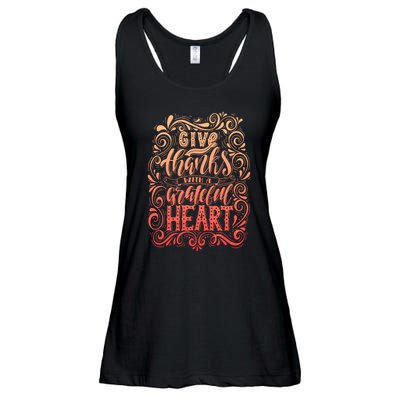 Give Thanks With A Grateful Heart Sign Ladies Essential Flowy Tank