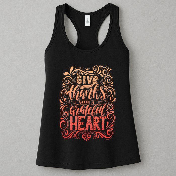 Give Thanks With A Grateful Heart Sign Womens Tank Top