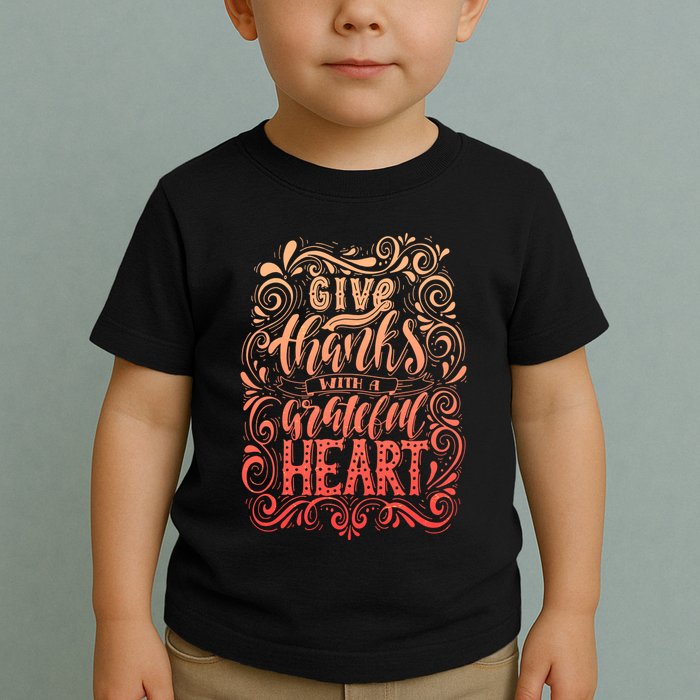 Give Thanks With A Grateful Heart Sign Toddler T-Shirt