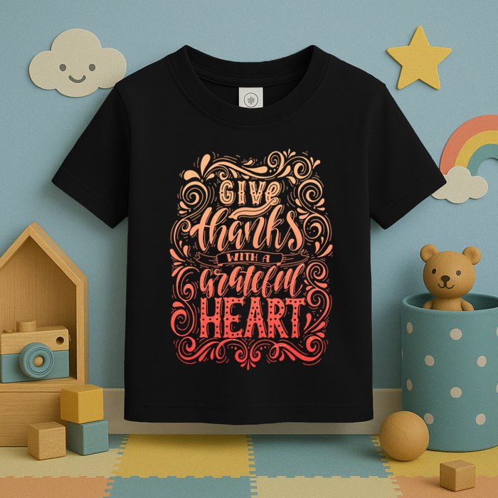 Give Thanks With A Grateful Heart Sign Toddler T-Shirt