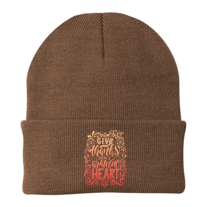 Give Thanks With A Grateful Heart Sign Knit Cap Winter Beanie