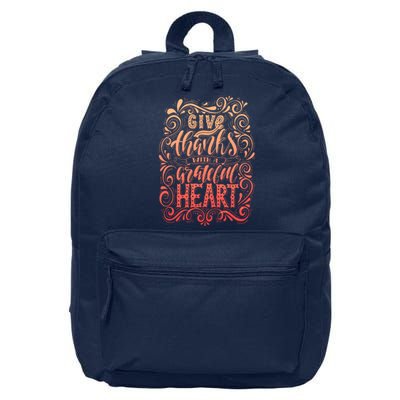 Give Thanks With A Grateful Heart Sign 16 in Basic Backpack