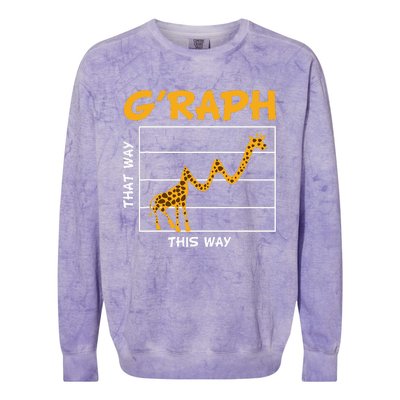 GRaph This Way That Way Wildlife Funny Math Teacher Giraffe Colorblast Crewneck Sweatshirt