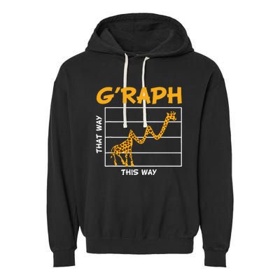 GRaph This Way That Way Wildlife Funny Math Teacher Giraffe Garment-Dyed Fleece Hoodie