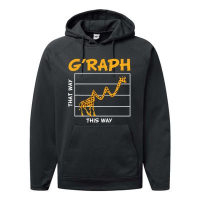 GRaph This Way That Way Wildlife Funny Math Teacher Giraffe Performance Fleece Hoodie