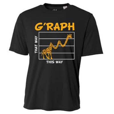 GRaph This Way That Way Wildlife Funny Math Teacher Giraffe Cooling Performance Crew T-Shirt