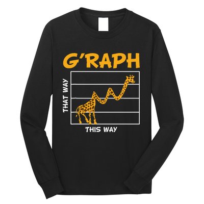 GRaph This Way That Way Wildlife Funny Math Teacher Giraffe Long Sleeve Shirt