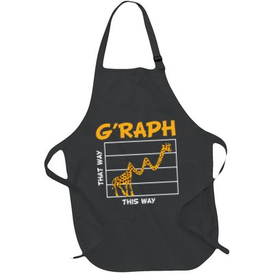 GRaph This Way That Way Wildlife Funny Math Teacher Giraffe Full-Length Apron With Pockets