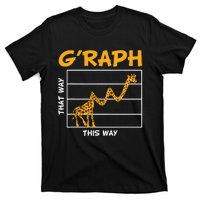 GRaph This Way That Way Wildlife Funny Math Teacher Giraffe T-Shirt