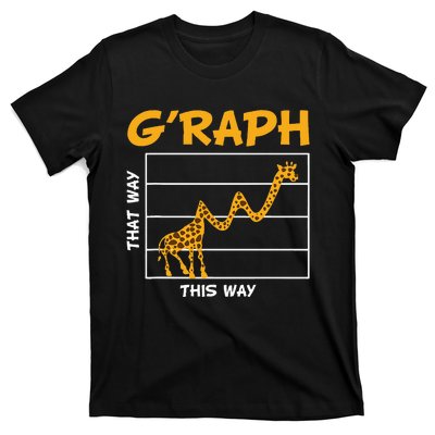 GRaph This Way That Way Wildlife Funny Math Teacher Giraffe T-Shirt