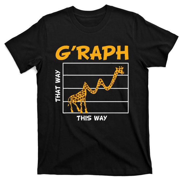 GRaph This Way That Way Wildlife Funny Math Teacher Giraffe T-Shirt