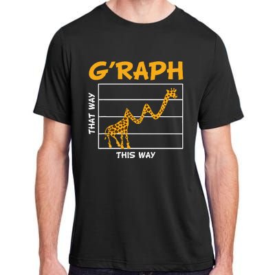 GRaph This Way That Way Wildlife Funny Math Teacher Giraffe Adult ChromaSoft Performance T-Shirt