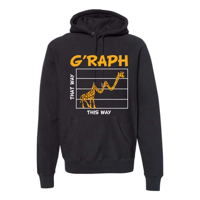 GRaph This Way That Way Wildlife Funny Math Teacher Giraffe Premium Hoodie