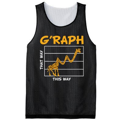 GRaph This Way That Way Wildlife Funny Math Teacher Giraffe Mesh Reversible Basketball Jersey Tank