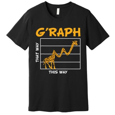 GRaph This Way That Way Wildlife Funny Math Teacher Giraffe Premium T-Shirt