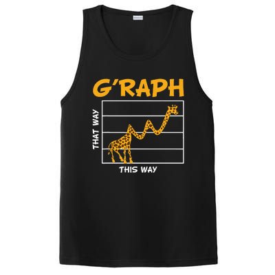 GRaph This Way That Way Wildlife Funny Math Teacher Giraffe PosiCharge Competitor Tank