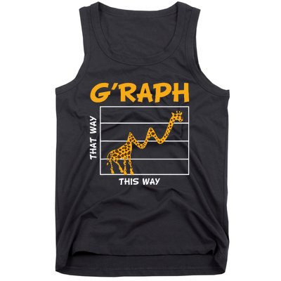 GRaph This Way That Way Wildlife Funny Math Teacher Giraffe Tank Top