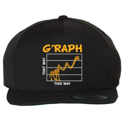 GRaph This Way That Way Wildlife Funny Math Teacher Giraffe Wool Snapback Cap