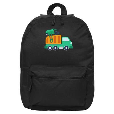 Garbage Truck Waste Recycle Trash Collector Earth Day 16 in Basic Backpack