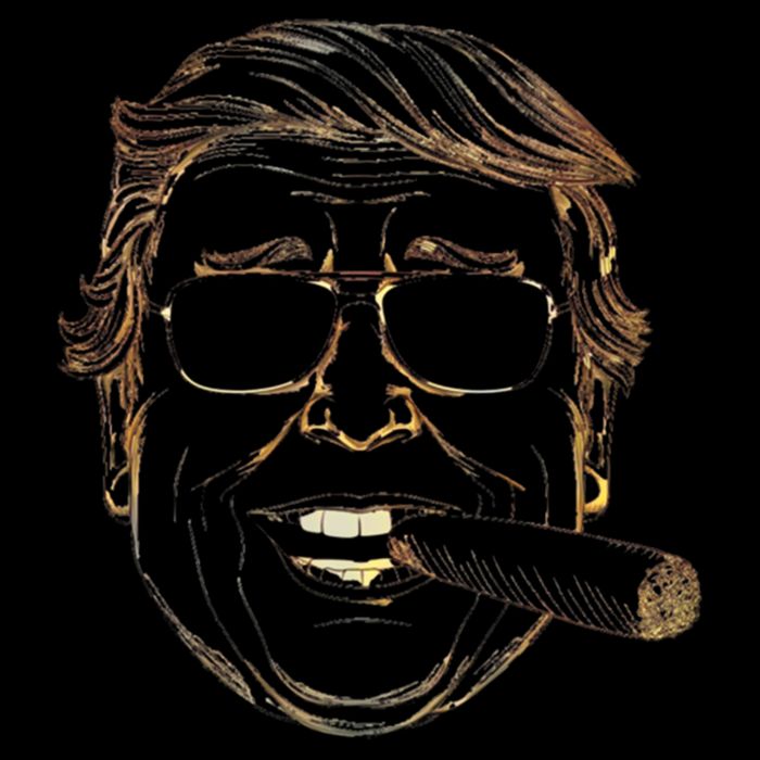 Gold Trump With Cigar And Sunglasses Gift Drawstring Bag