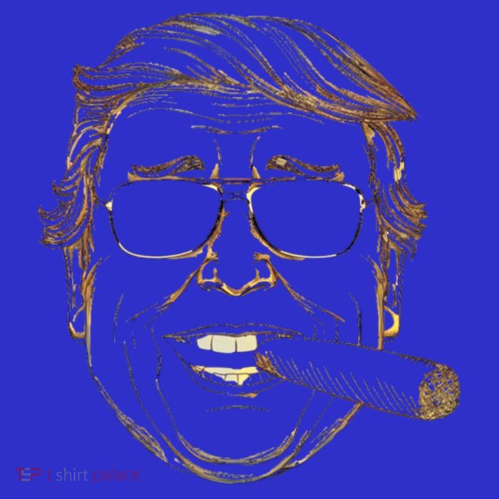Gold Trump With Cigar And Sunglasses Gift Kids T-Shirt