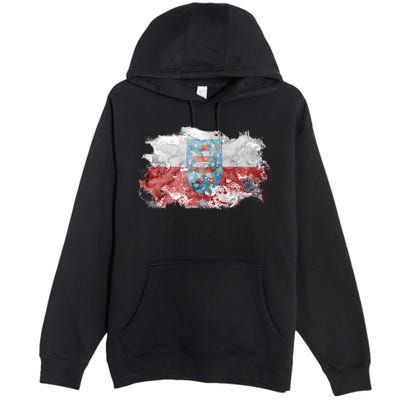 Geremany Thuringia Watercolor Painted State Flag Premium Pullover Hoodie
