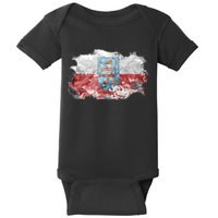Geremany Thuringia Watercolor Painted State Flag Baby Bodysuit