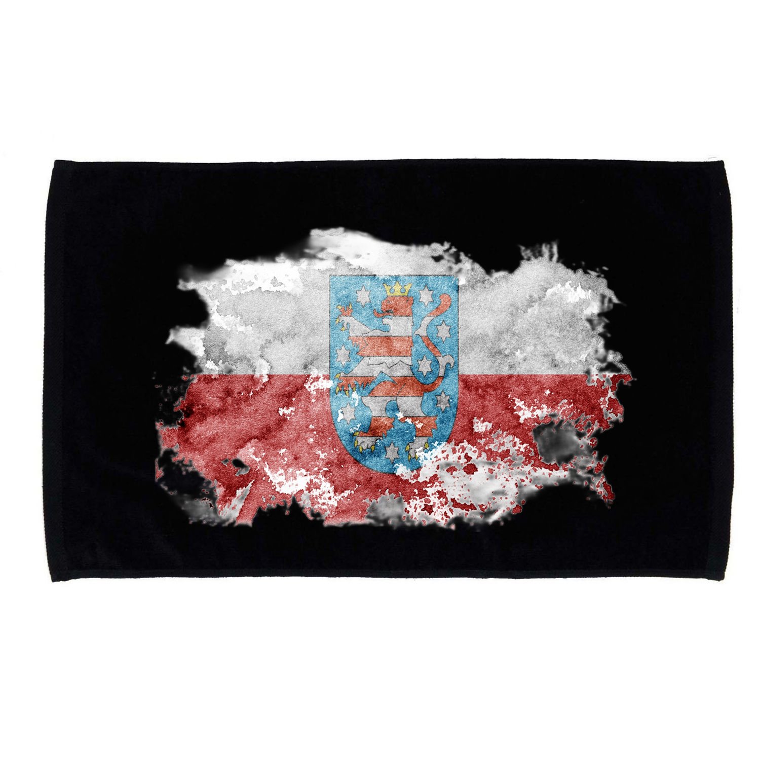 Geremany Thuringia Watercolor Painted State Flag Microfiber Hand Towel
