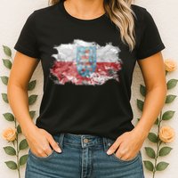 Geremany Thuringia Watercolor Painted State Flag Womens T-Shirt