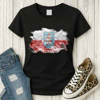 Geremany Thuringia Watercolor Painted State Flag Womens T-Shirt
