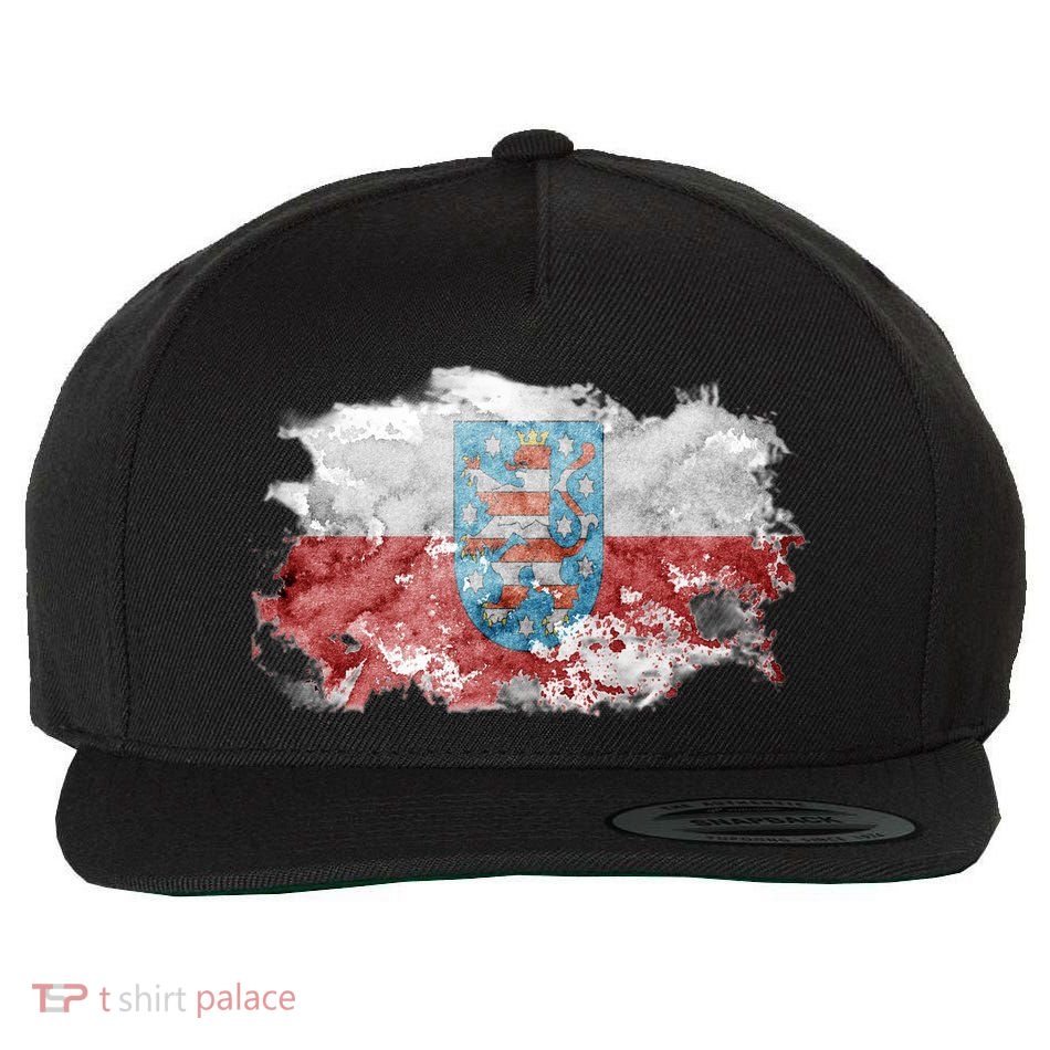 Geremany Thuringia Watercolor Painted State Flag Wool Snapback Cap